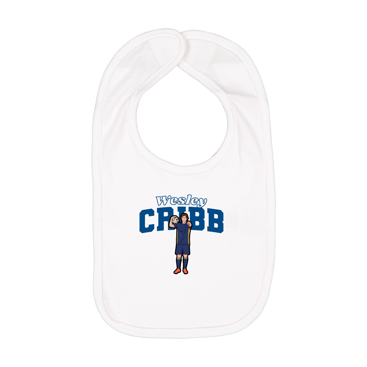 Infant Bib — Name Arch in White