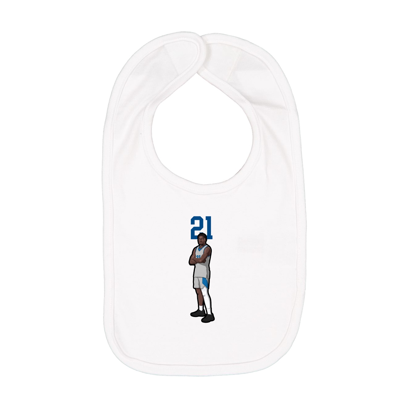 Infant Bib — Number Top in White