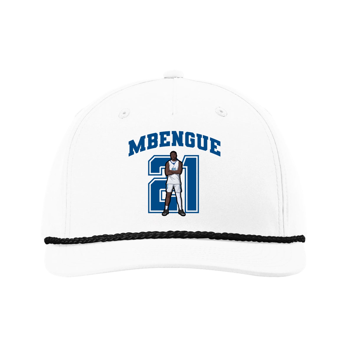 Five-Panel Classic Rope Cap — Number in White