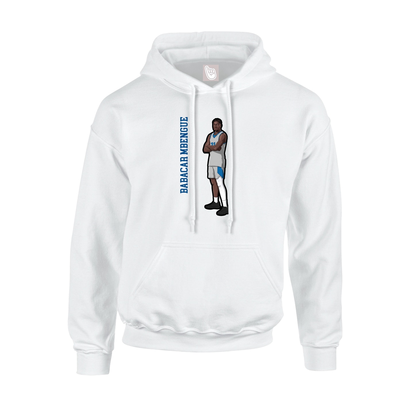 Youth Hoodie — Name Vertical in White
