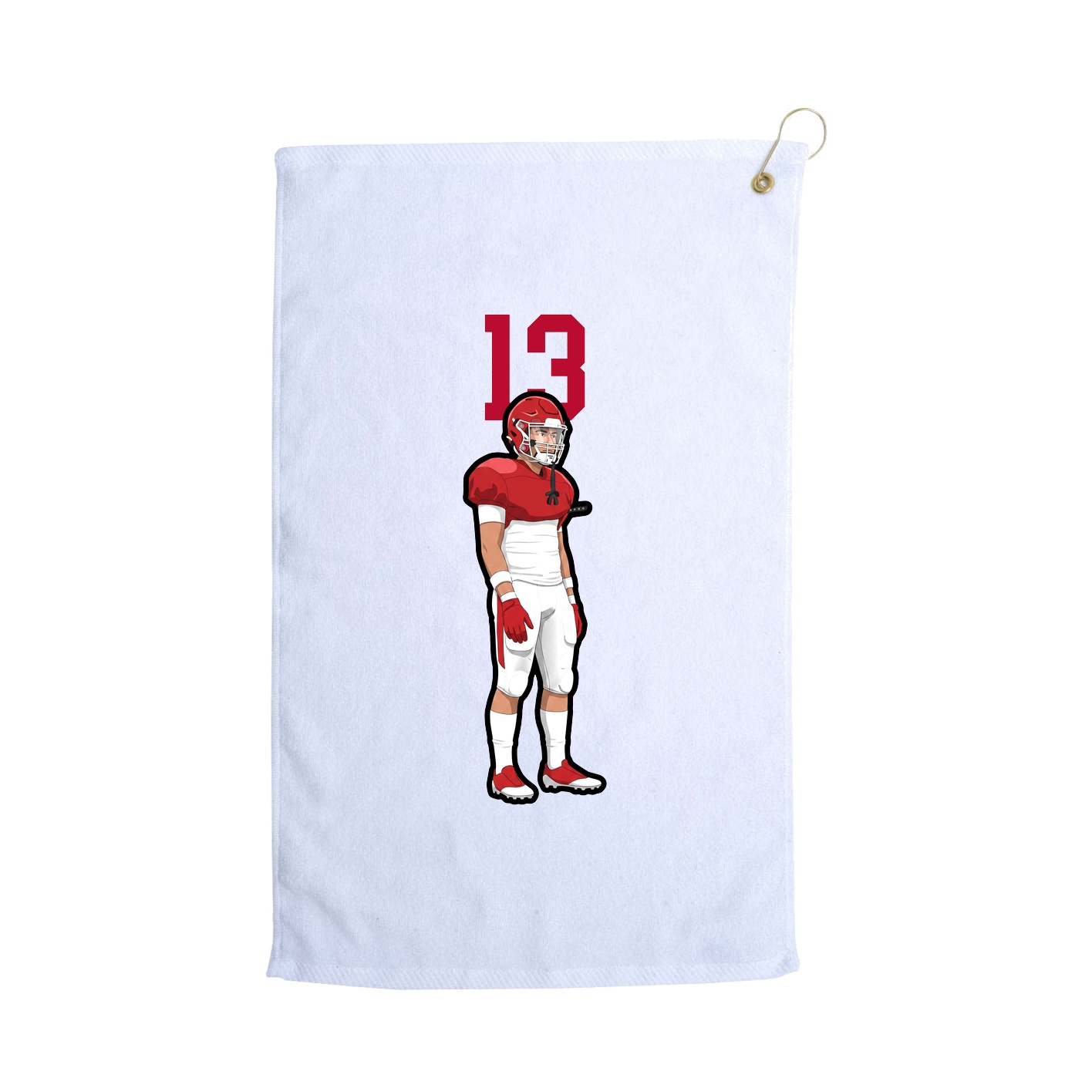Golf Towel — Number Top in White