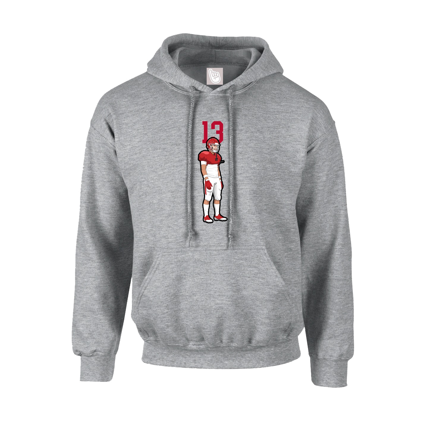 Youth Hoodie — Number Top in Grey