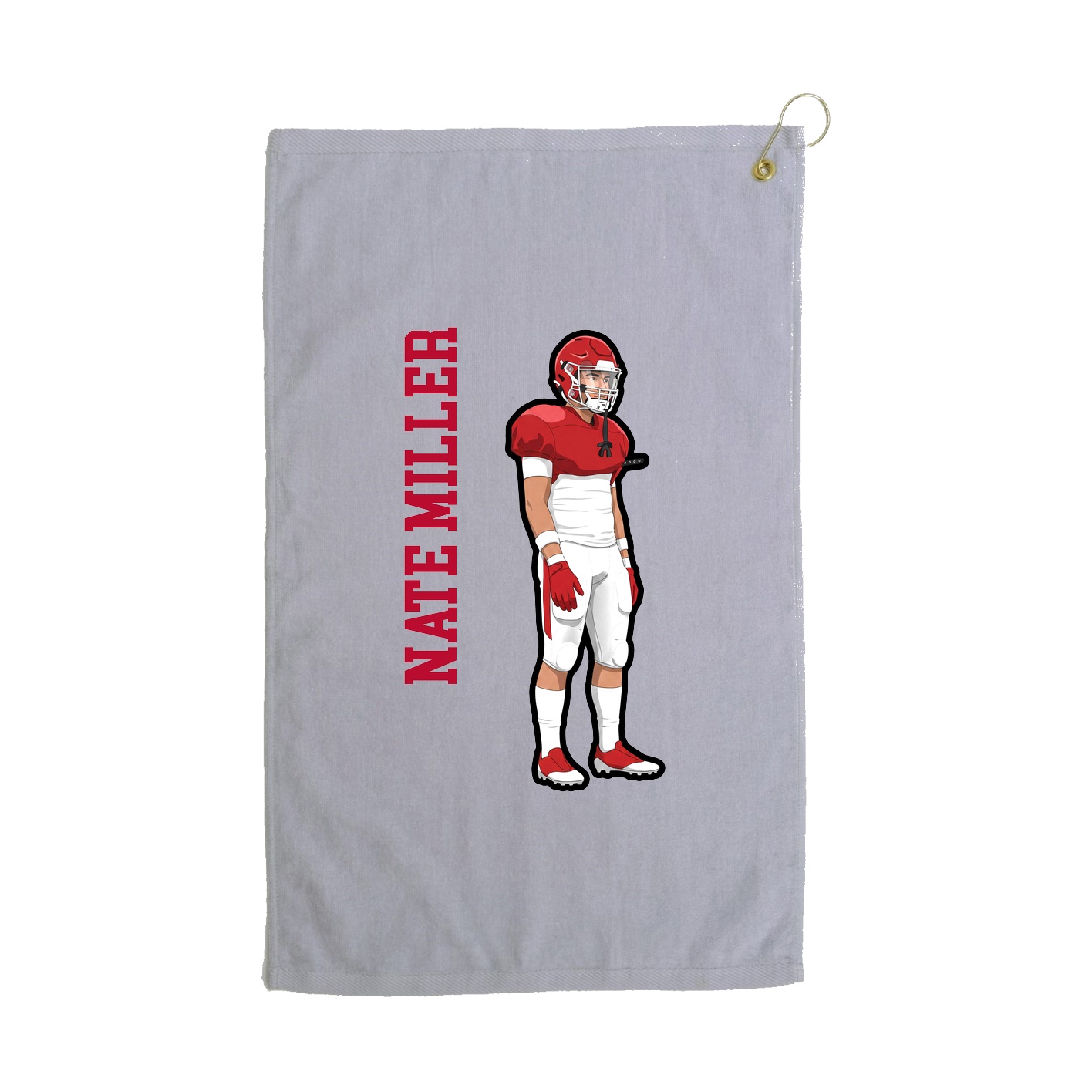Golf Towel — Name Vertical in Grey