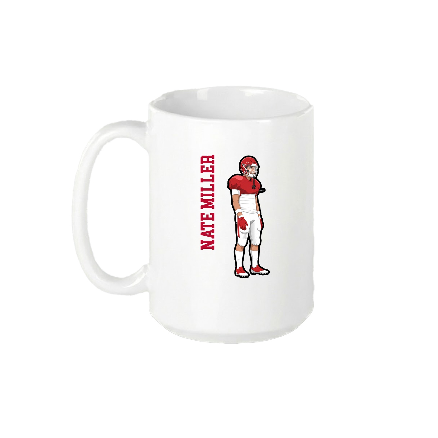 15oz Coffee Mug — Name Vertical in White