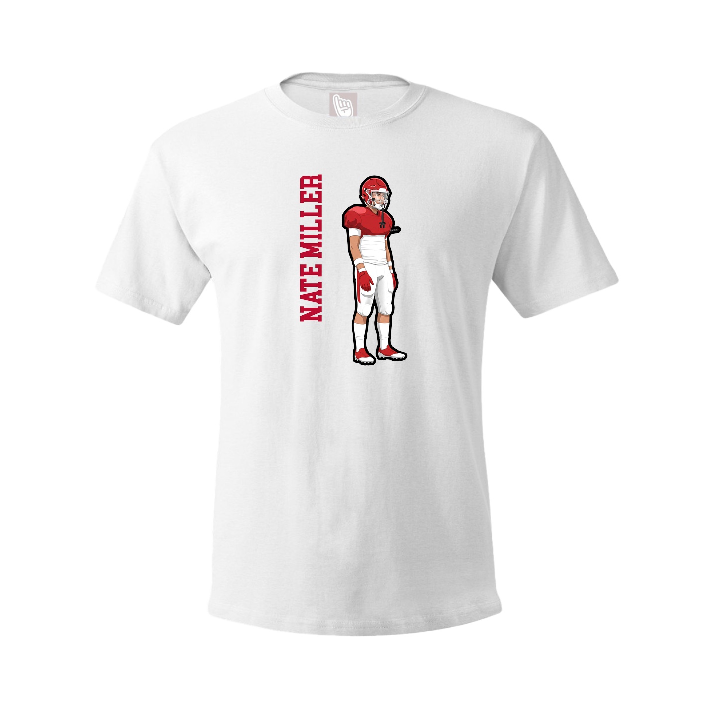 Youth Tee — Name Vertical in White