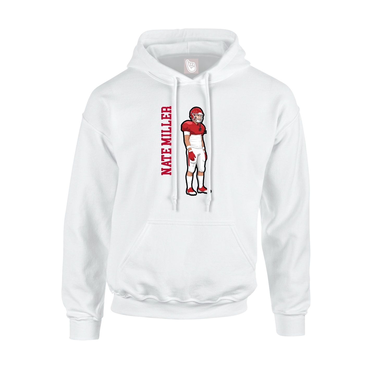 Youth Hoodie — Name Vertical in White