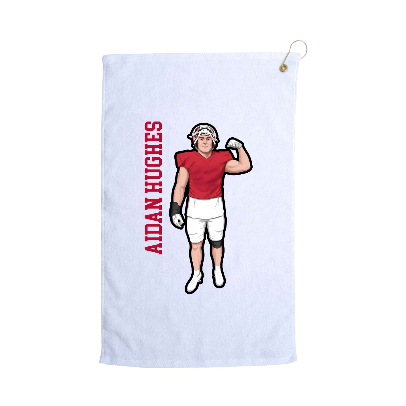 Golf Towel — Name Vertical in White