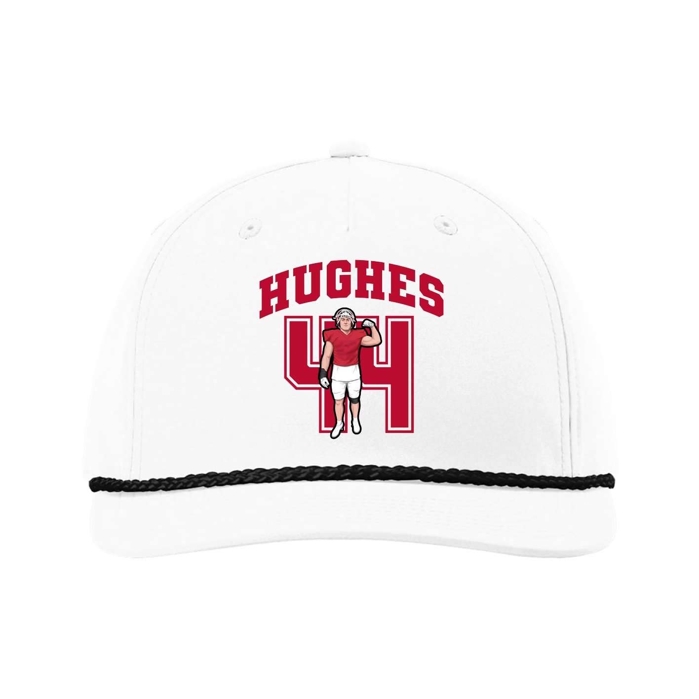 Five-Panel Classic Rope Cap — Number in White