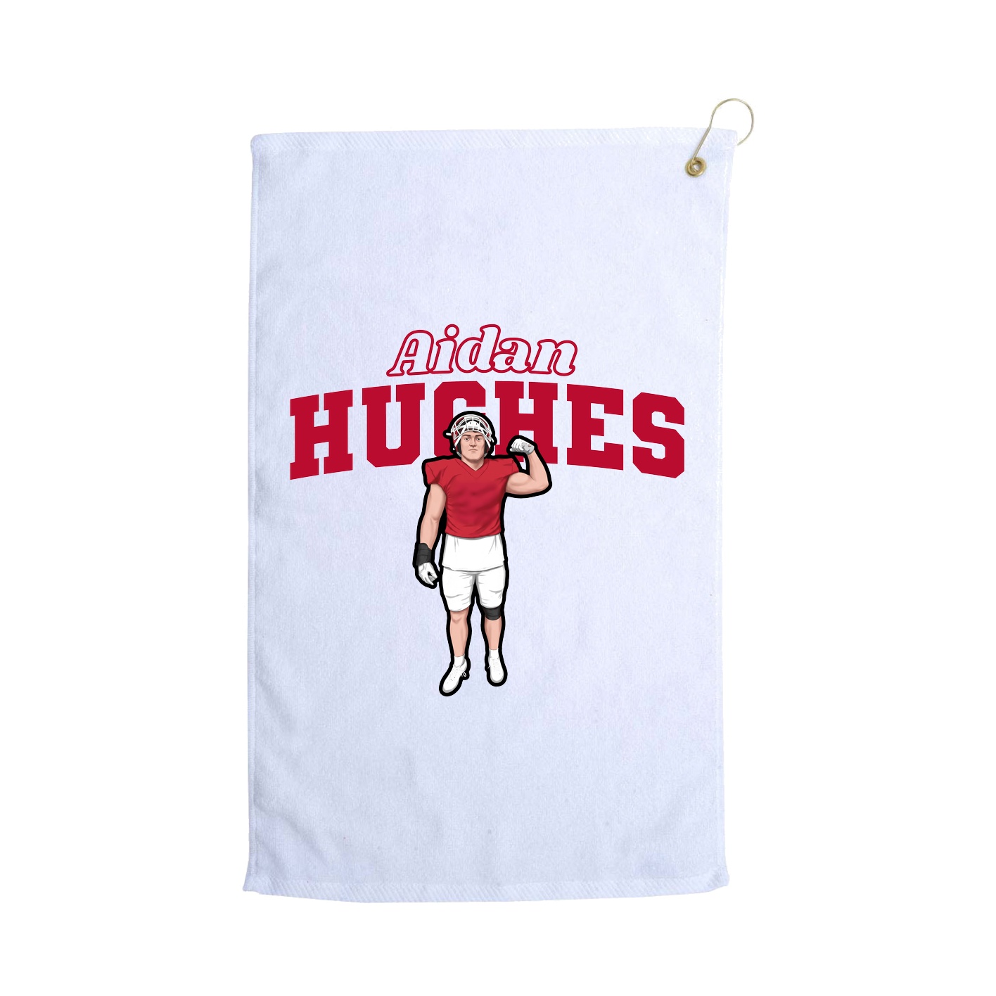 Golf Towel — Name Arch in White