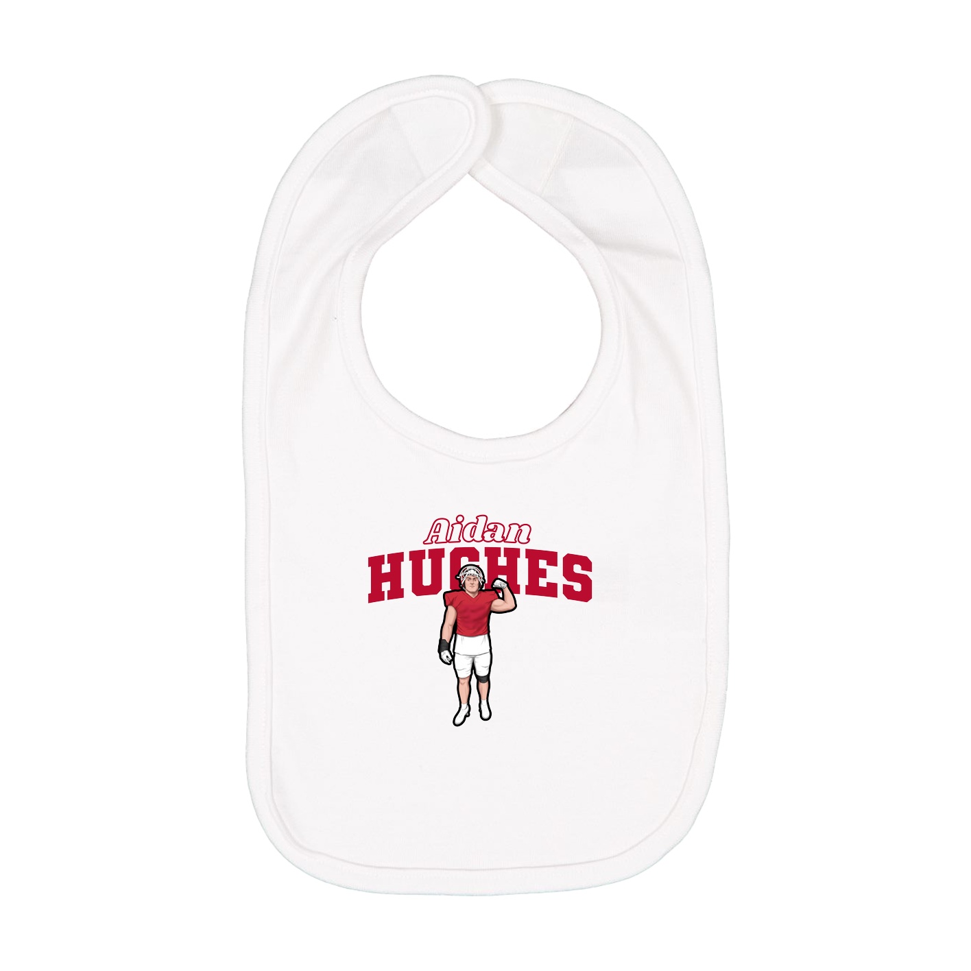 Infant Bib — Name Arch in White