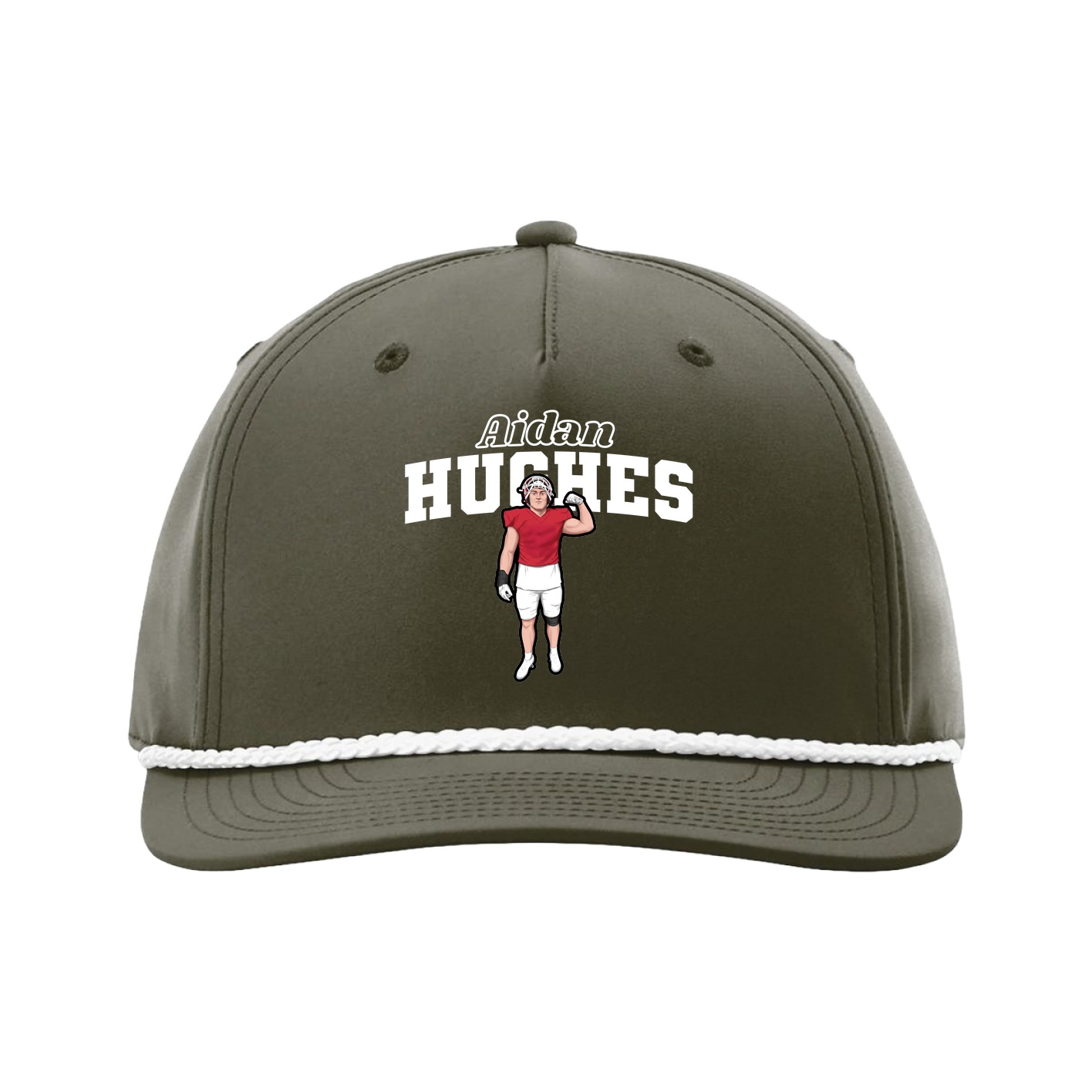 Five-Panel Classic Rope Cap — Name Arch in Green