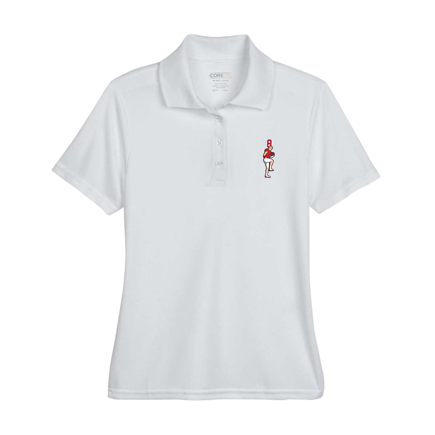 Womens Performance Polo — Number Top in Grey