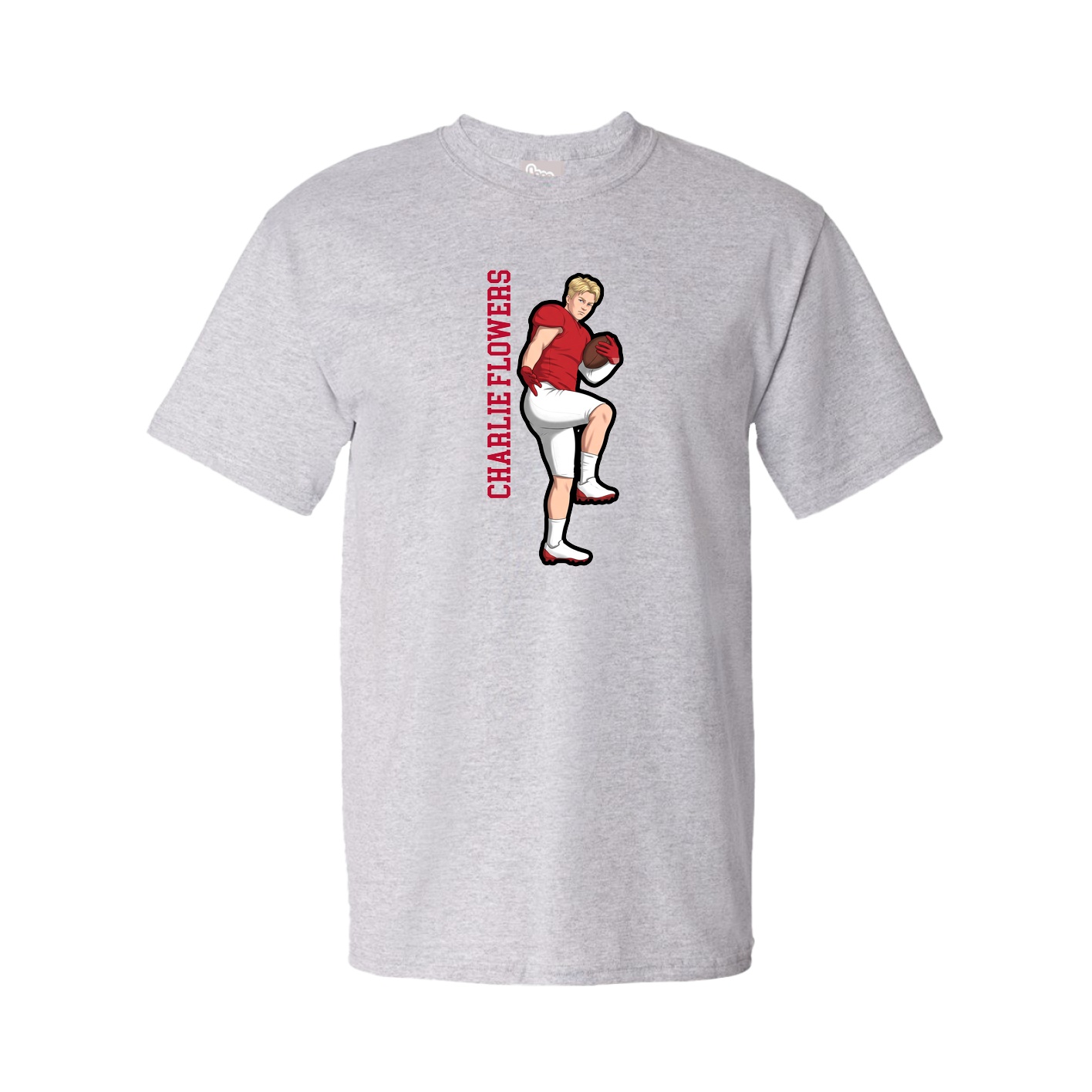 Tee — Name Vertical in Grey