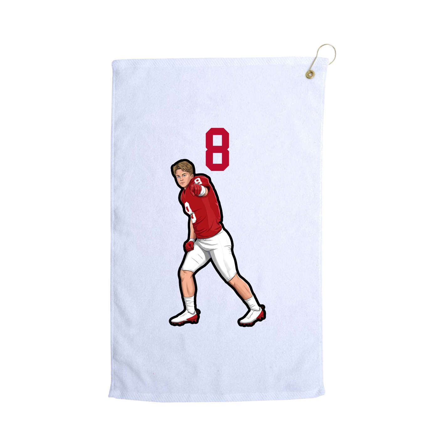 Golf Towel — Number Top in White