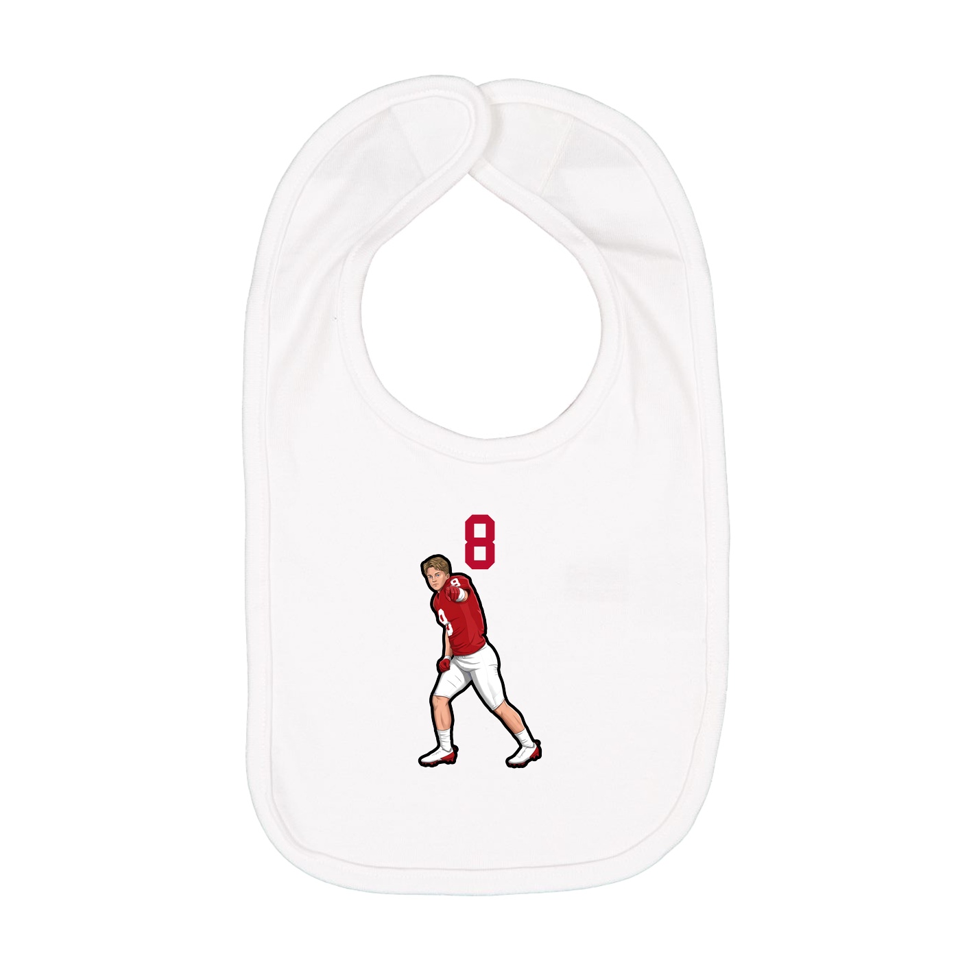 Infant Bib — Number Top in White