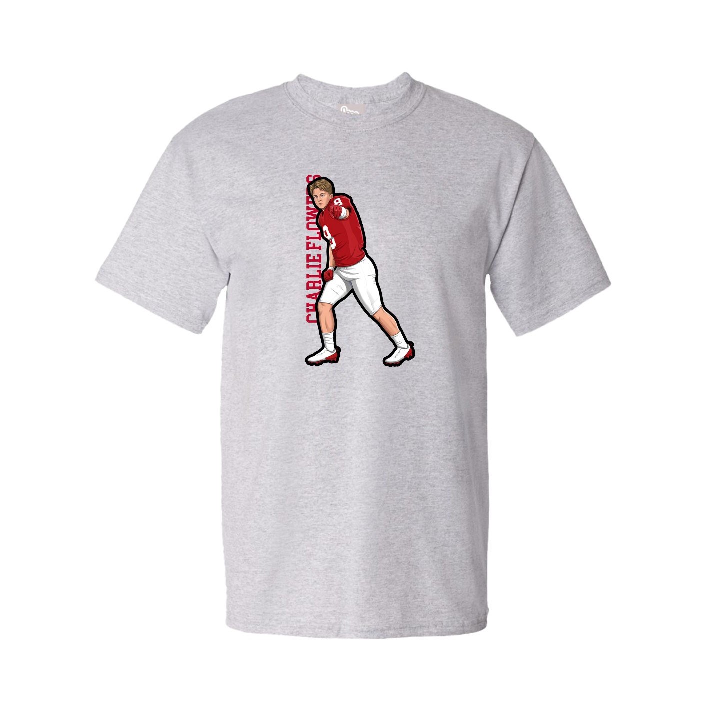Youth Tee — Name Vertical in Grey
