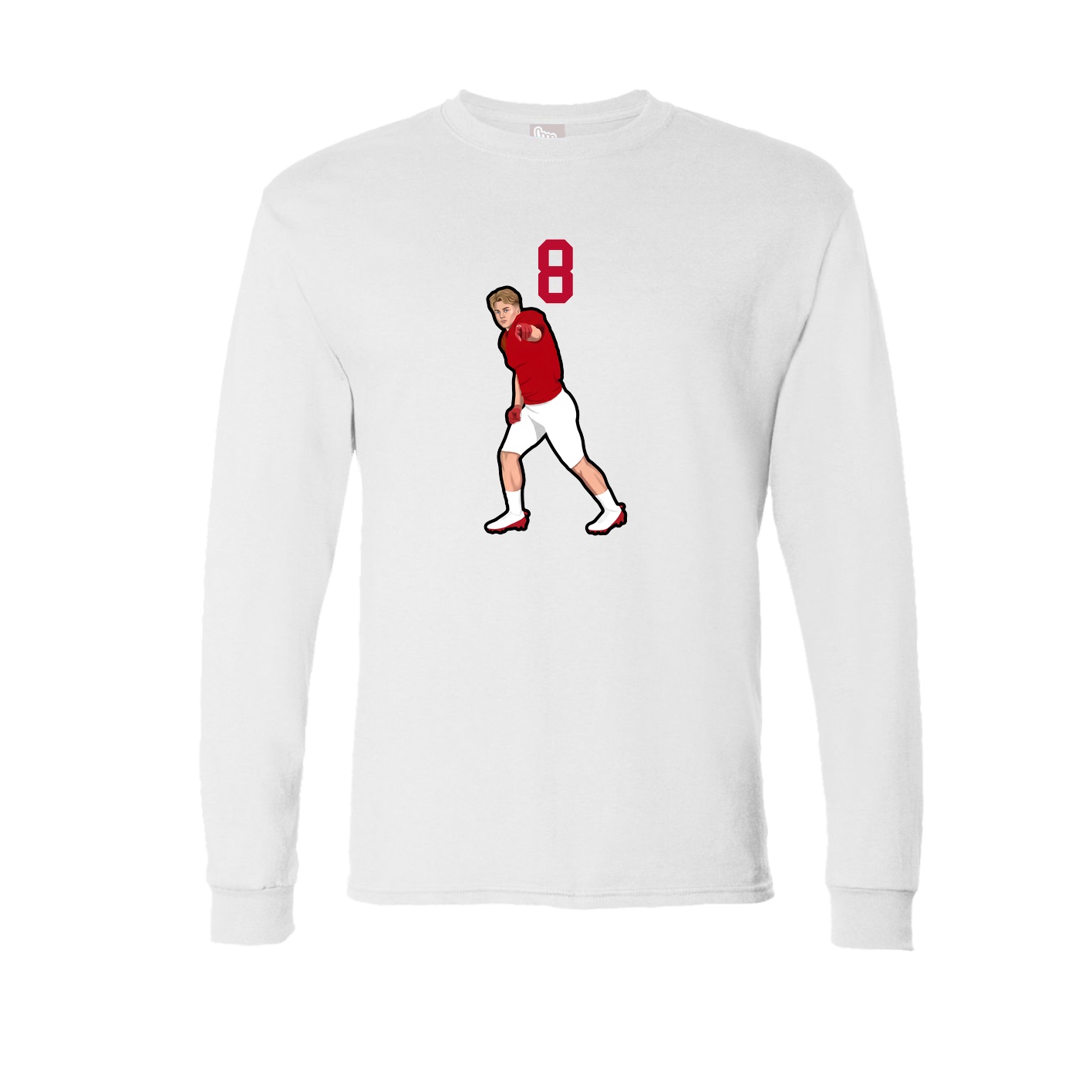 Long Sleeve Tee — Number Top in White