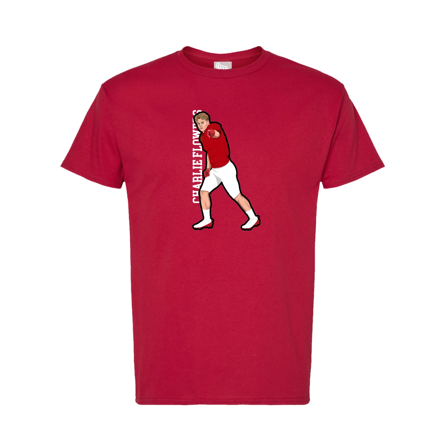 Tee — Name Vertical in Crimson