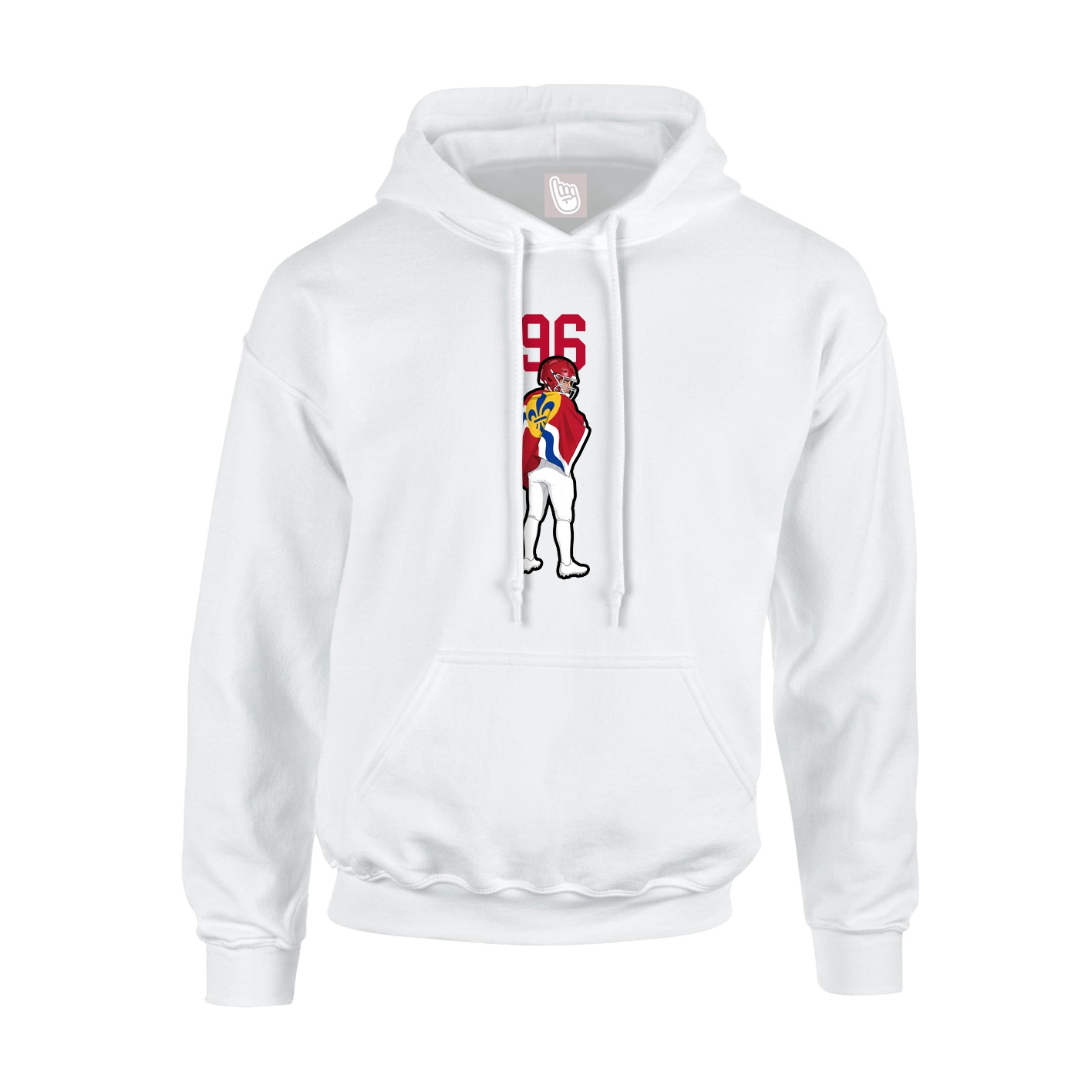 Youth Hoodie — Number Top in White