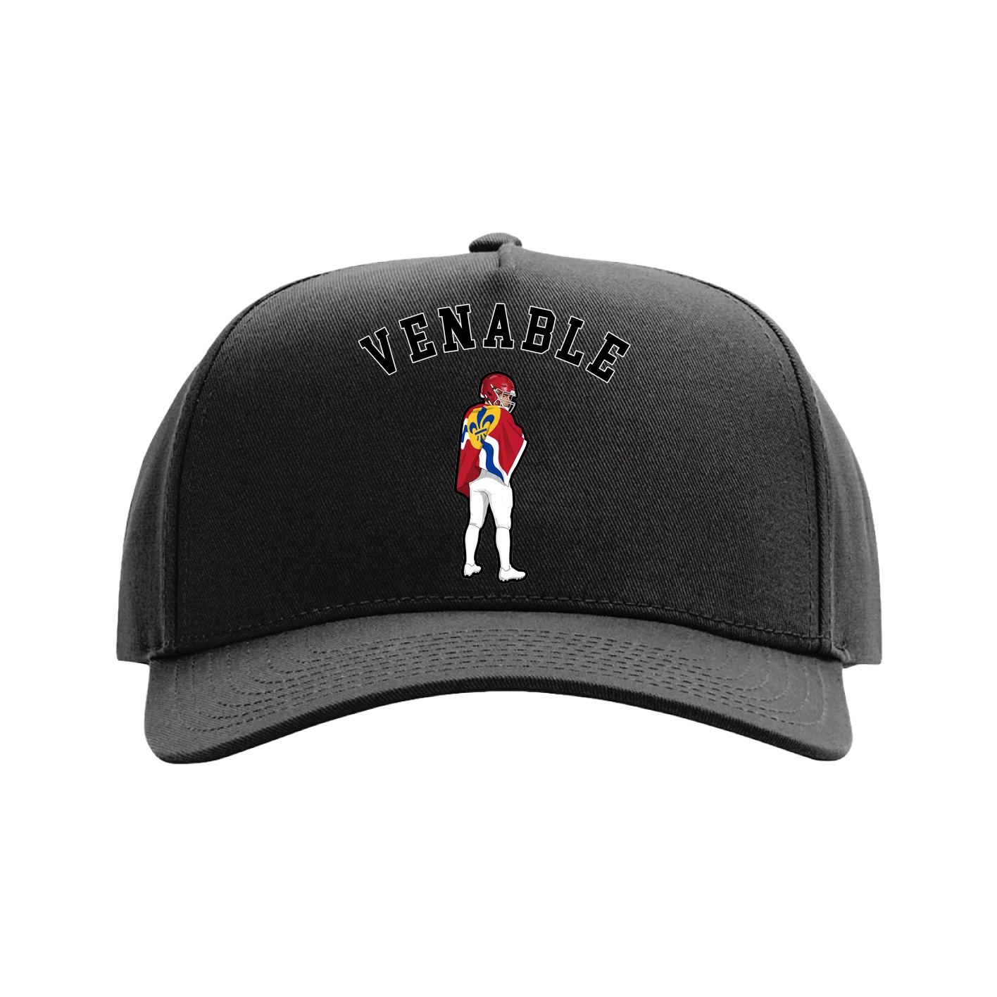 Full Fabric Five-Panel Champ Cap — Shirsey Arch in Black