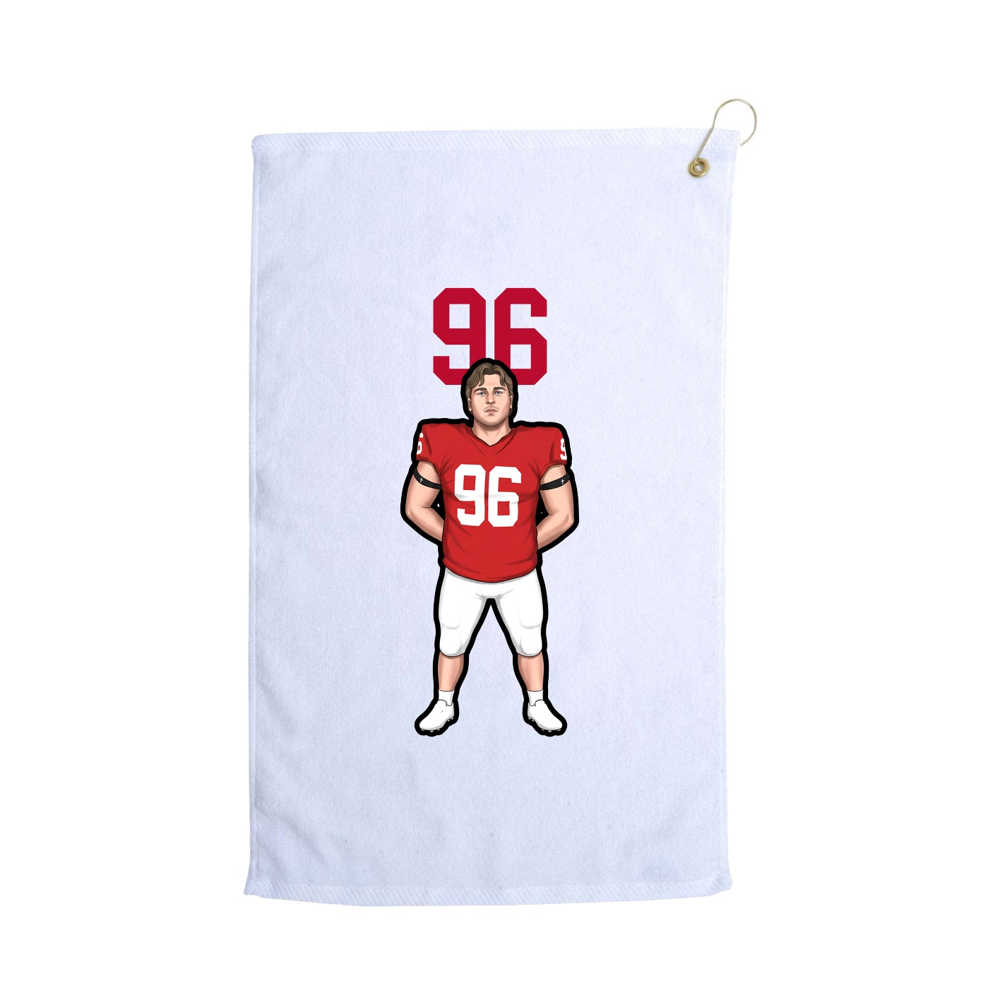 Golf Towel — Number Top in White