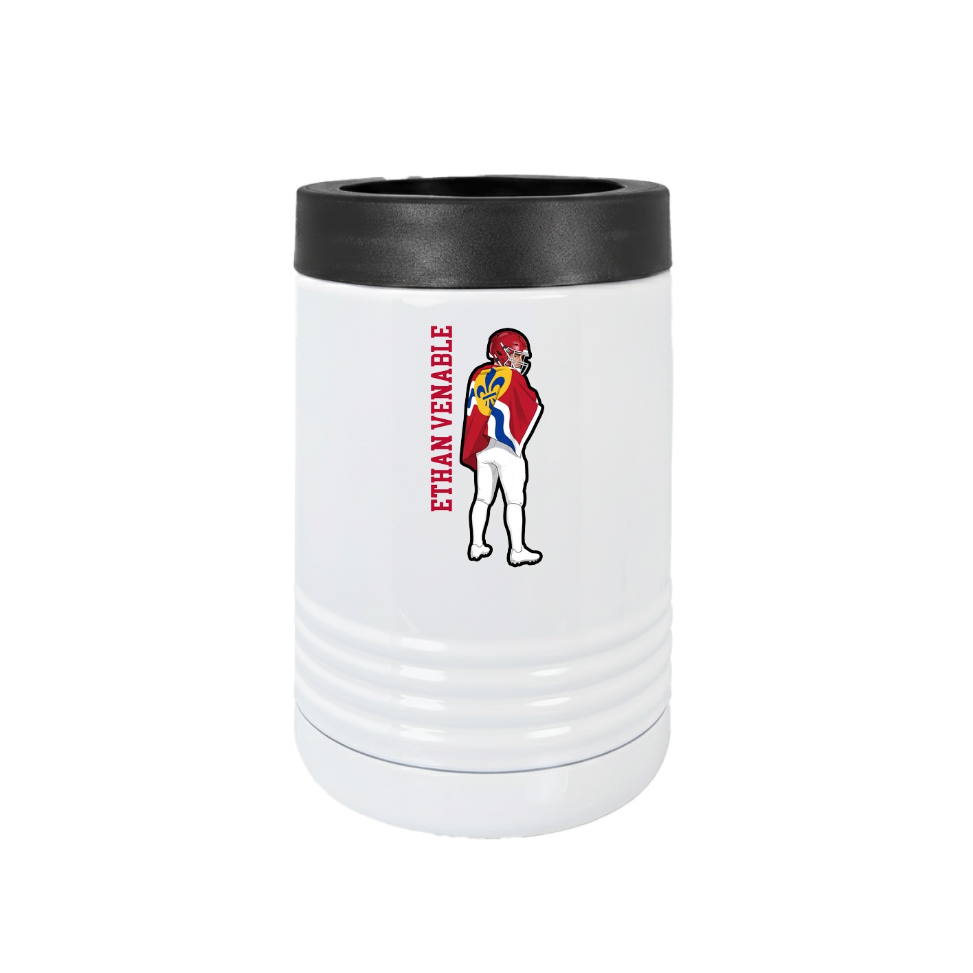 Beverage Holder — Name Vertical in White