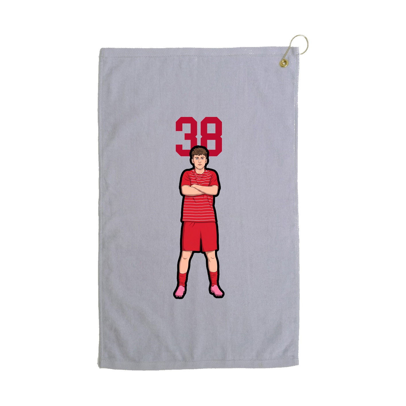 Golf Towel — Number Top in Grey