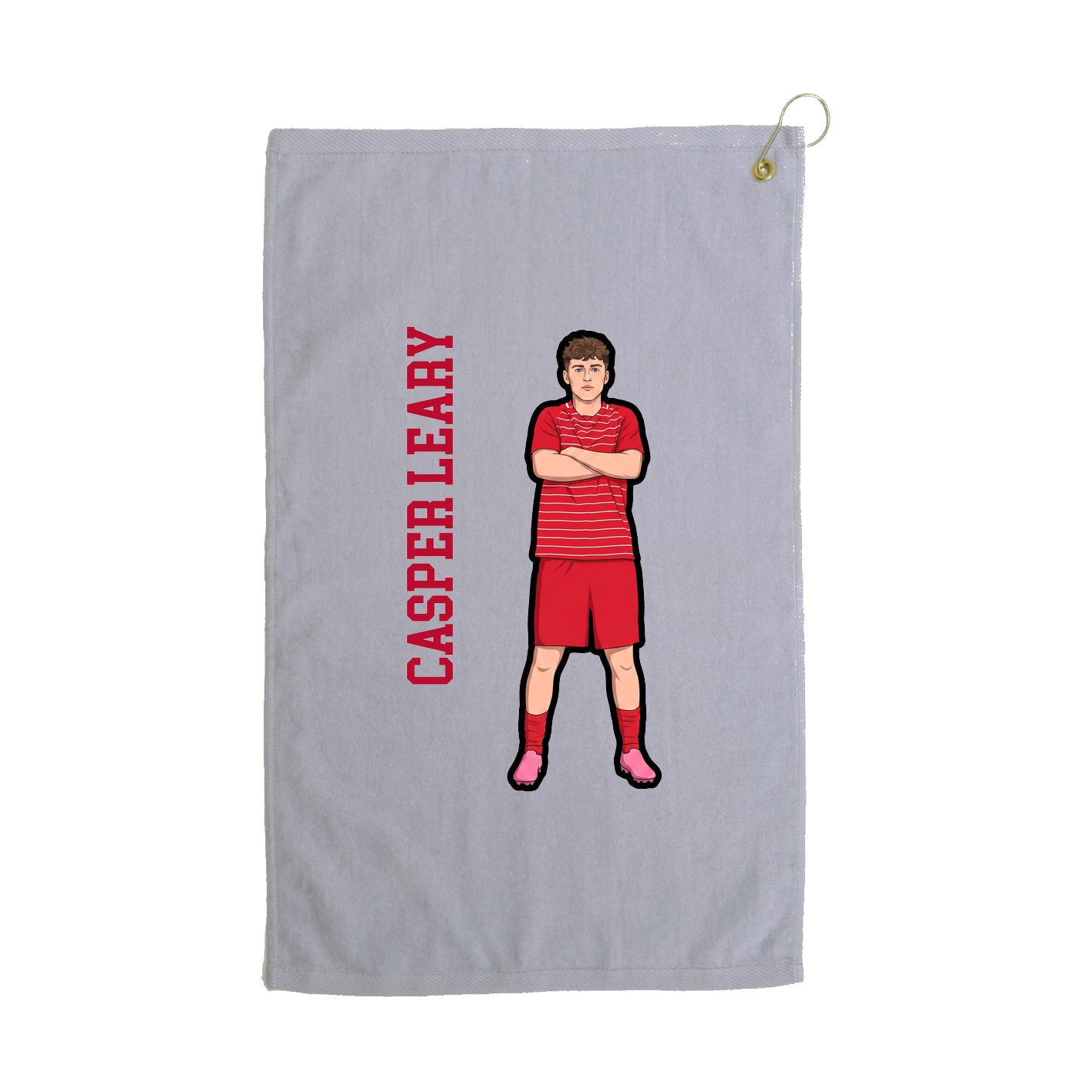 Golf Towel — Name Vertical in Grey