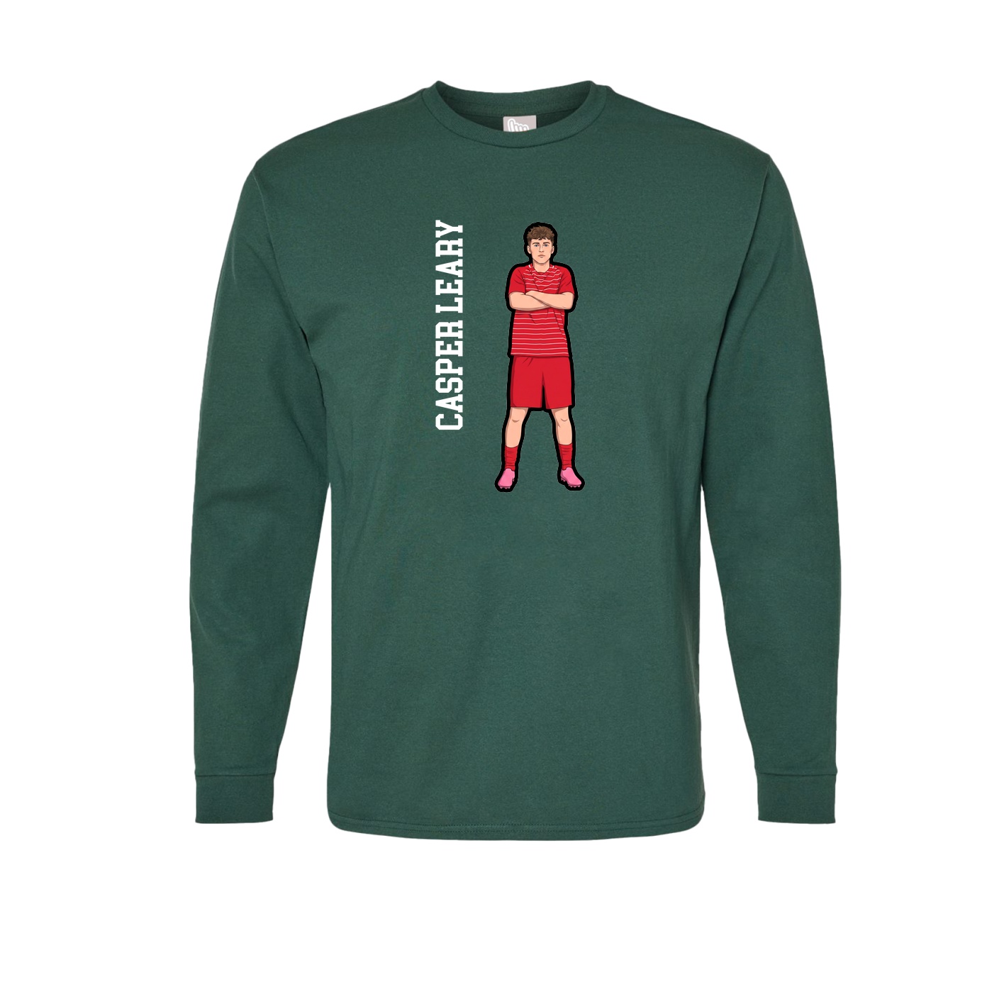 Long Sleeve Tee — Name Vertical in Green