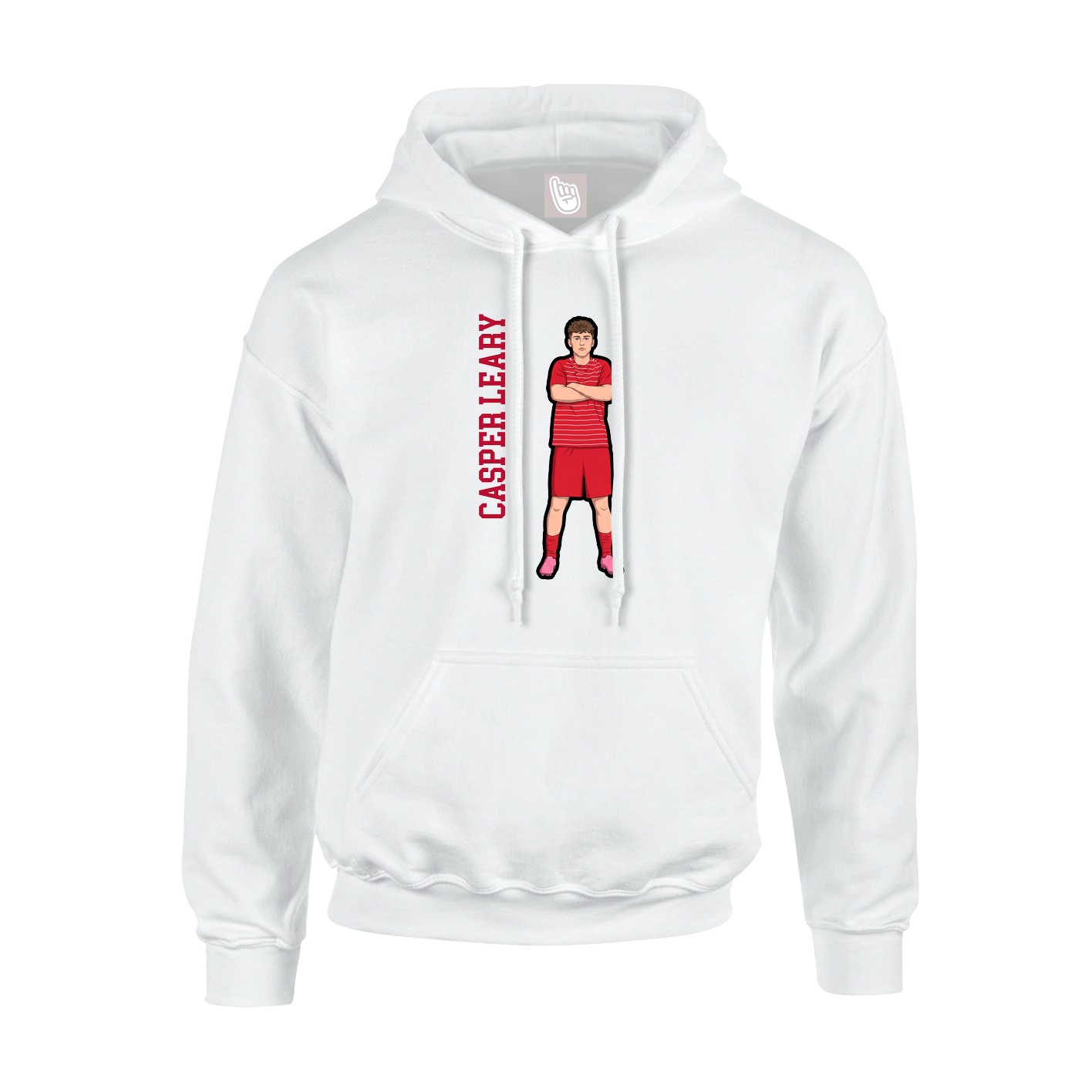 Youth Hoodie — Name Vertical in White