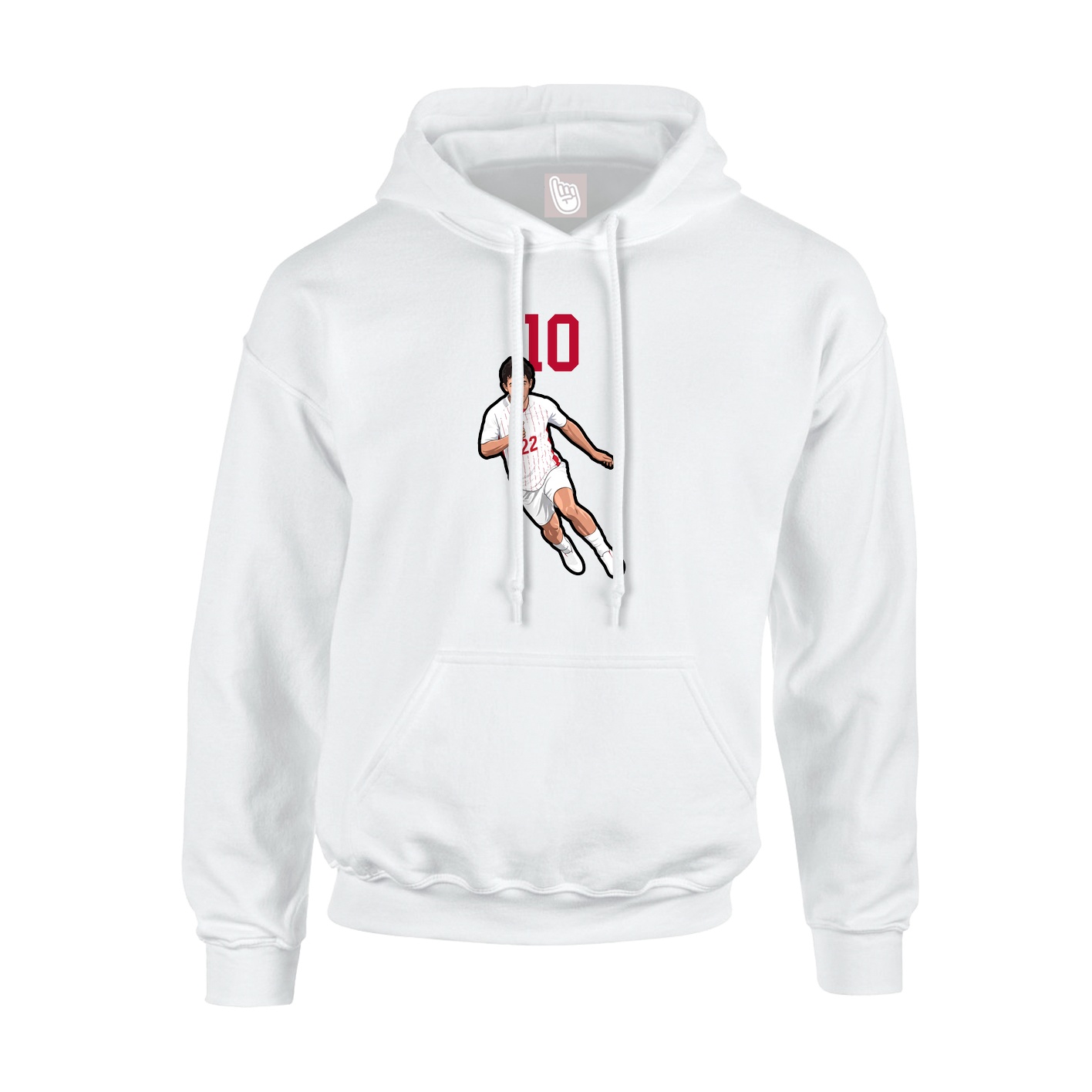 Hoodie — Number Top in White