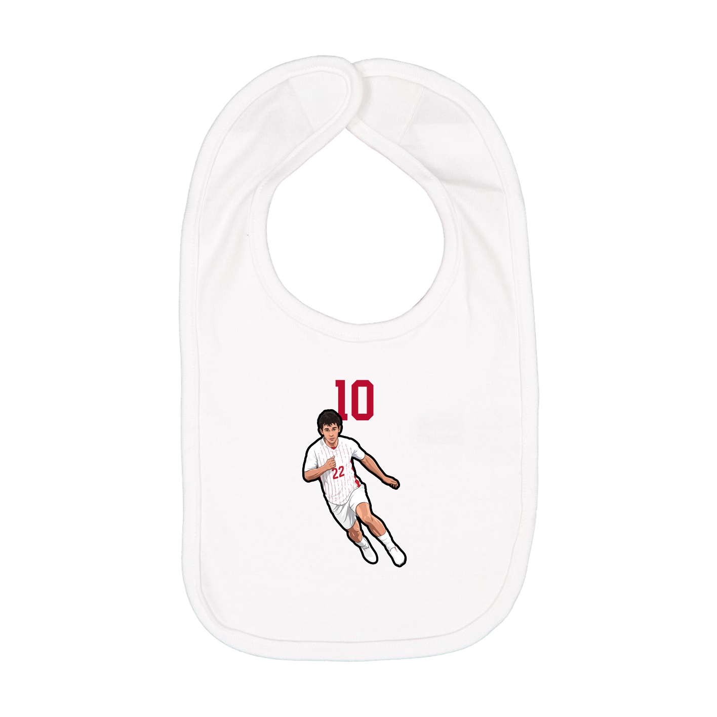 Infant Bib — Number Top in White