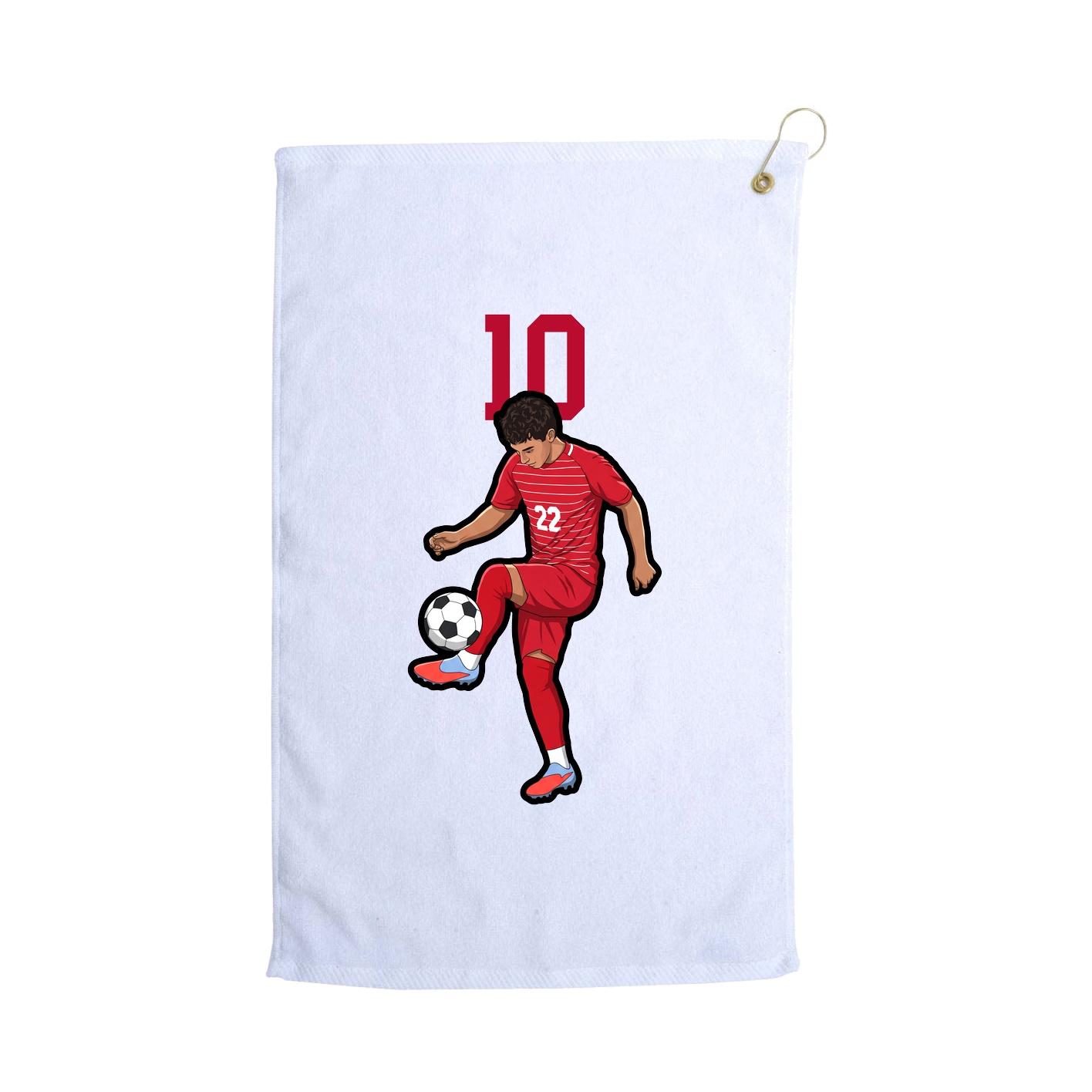 Golf Towel — Number Top in White