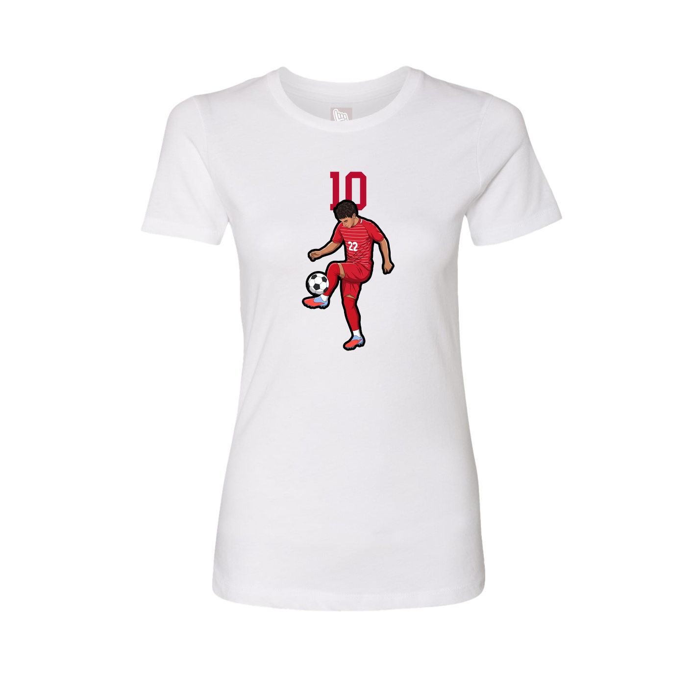 Fitted Women's Tee — Number Top in White