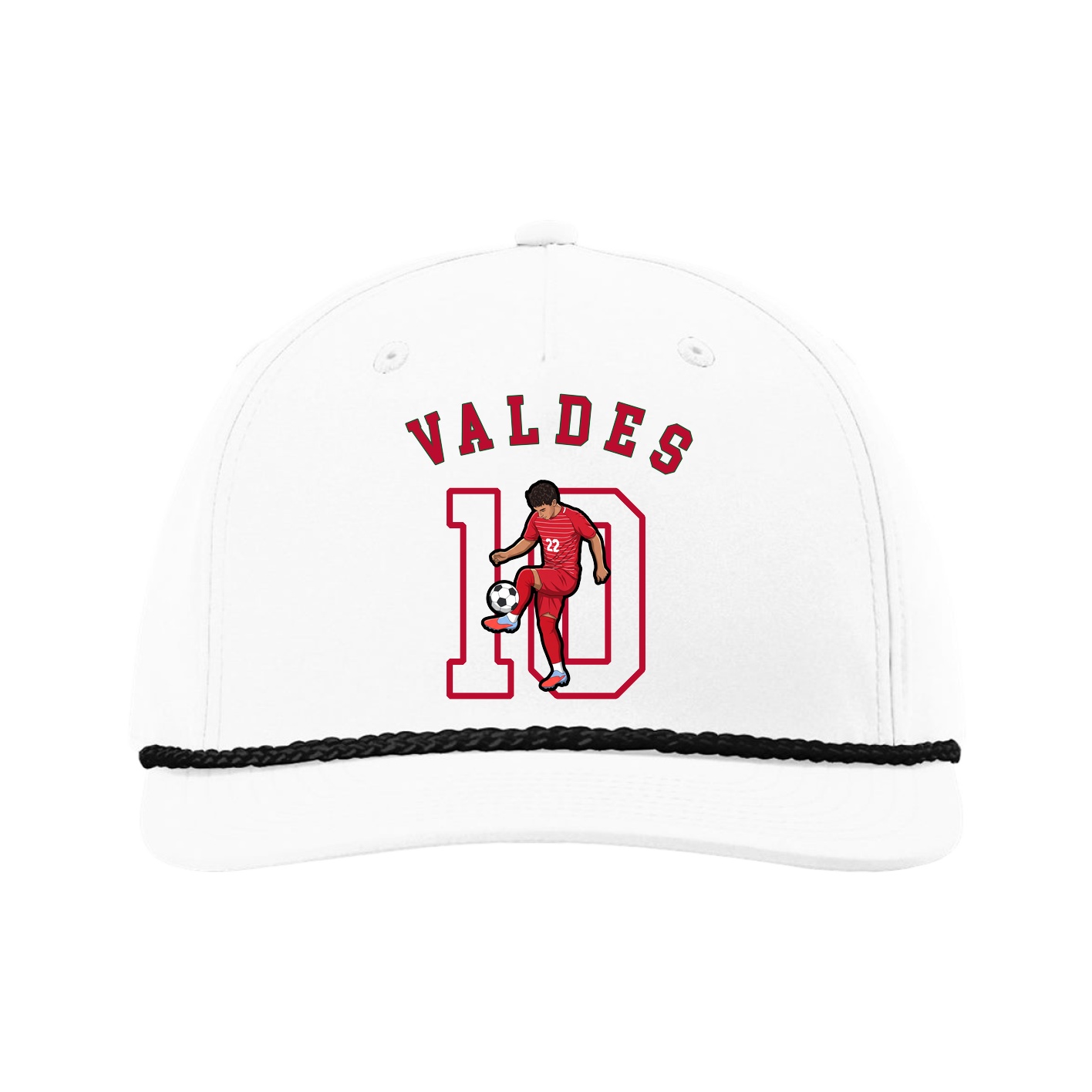 Five-Panel Classic Rope Cap — Shirsey Arch in White