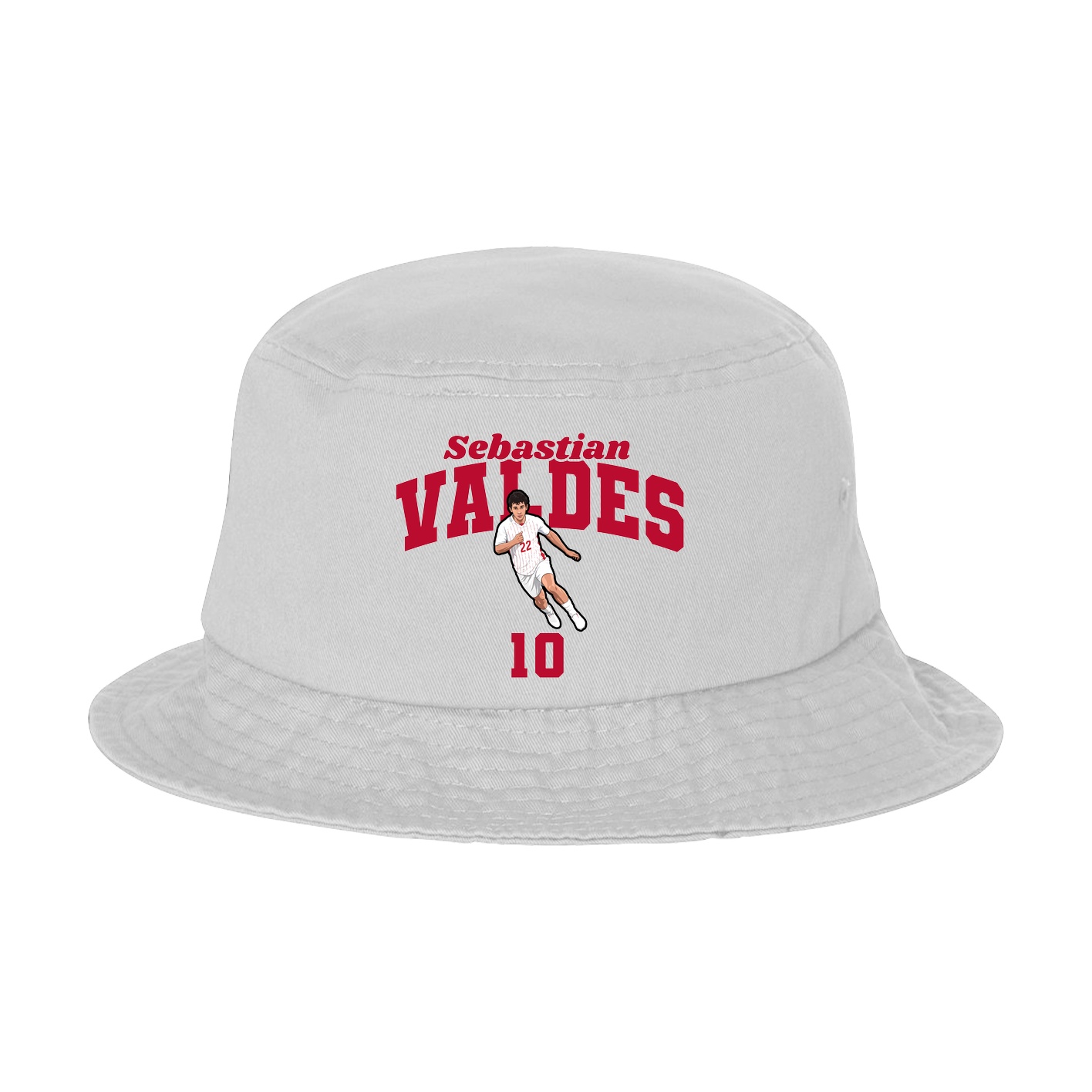 Bucket Cap — Signature Arch in White