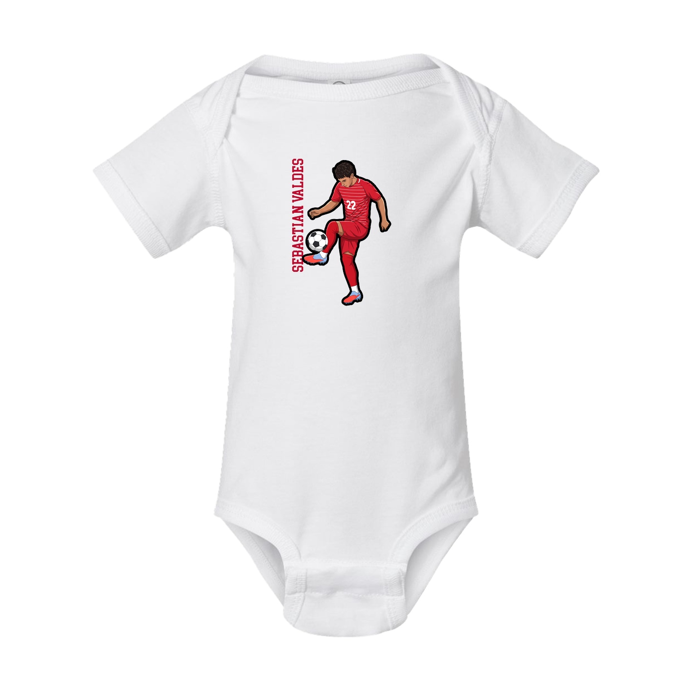 Baby Onesie — Name Vertical in White