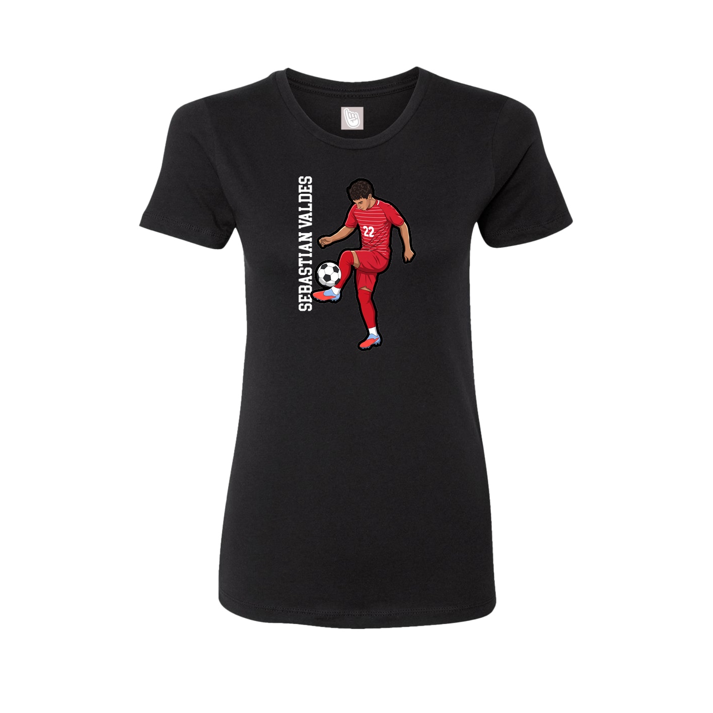 Fitted Women's Tee — Name Vertical in Black