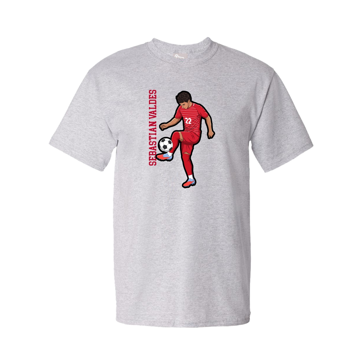 Youth Tee — Name Vertical in Grey