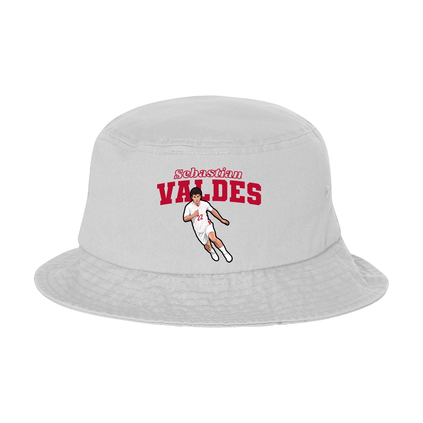 Bucket Cap — Name Arch in White