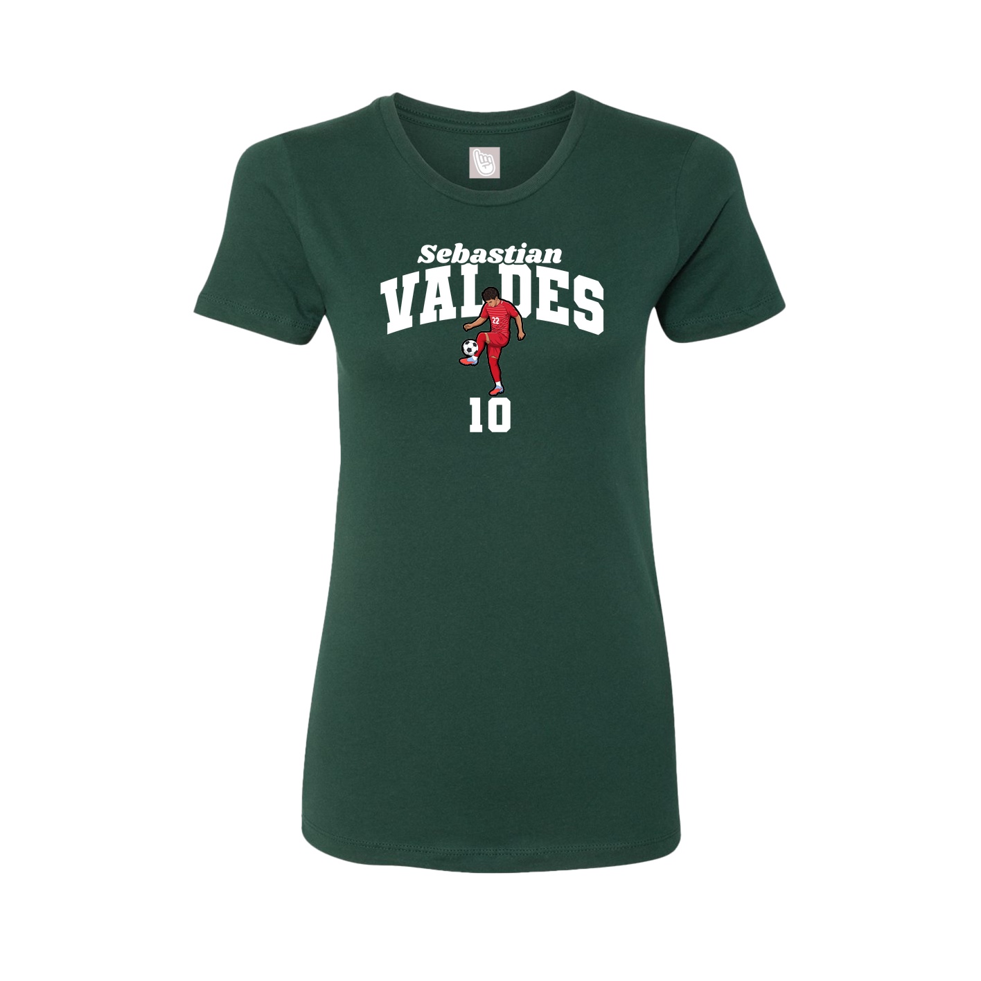Fitted Women's Tee — Signature Arch in Green