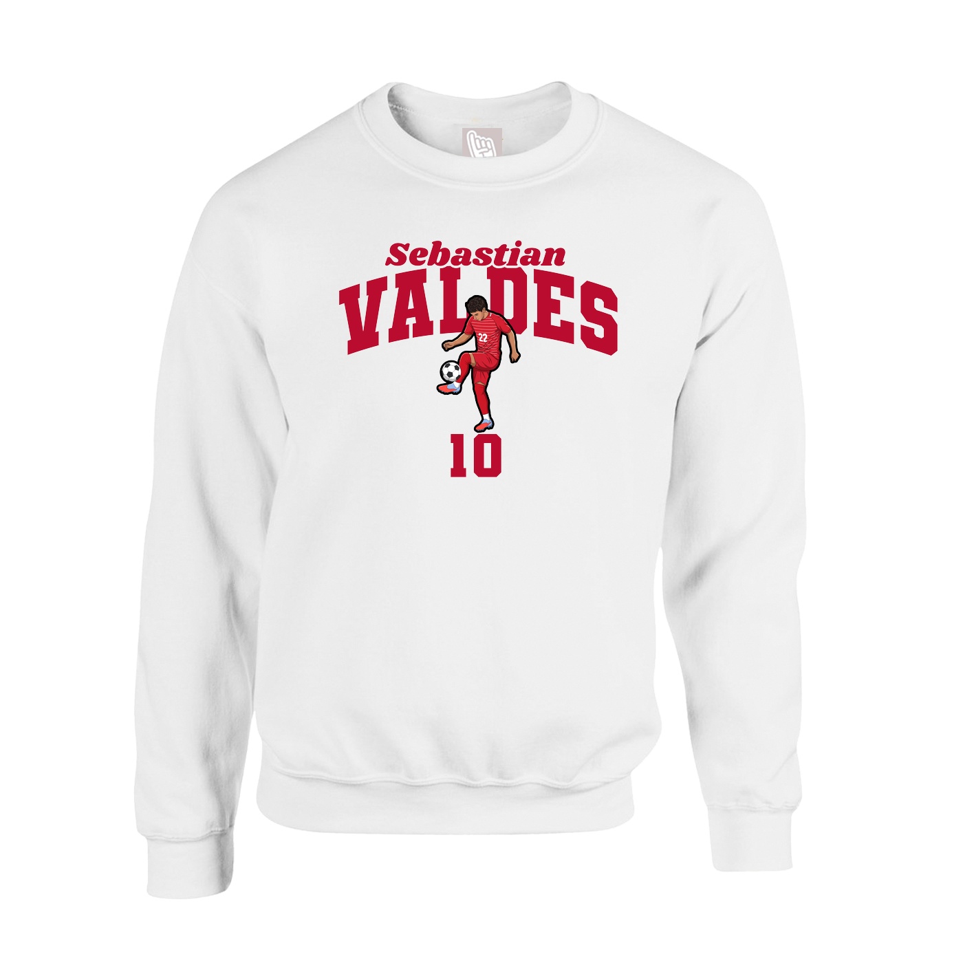 Fleece Crew — Signature Arch in White