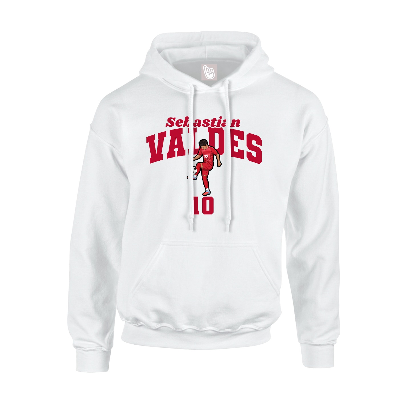 Youth Hoodie — Signature Arch in White