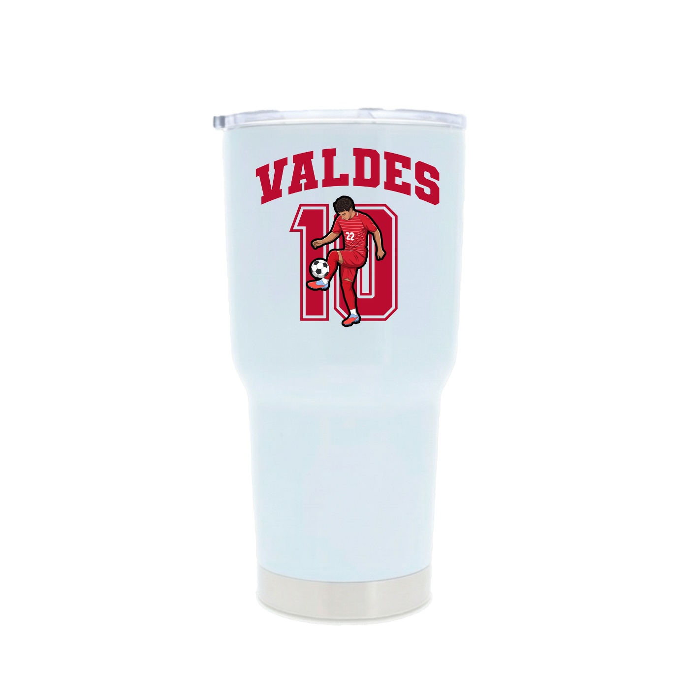 30oz Stainless Steel Tumbler — Number in White