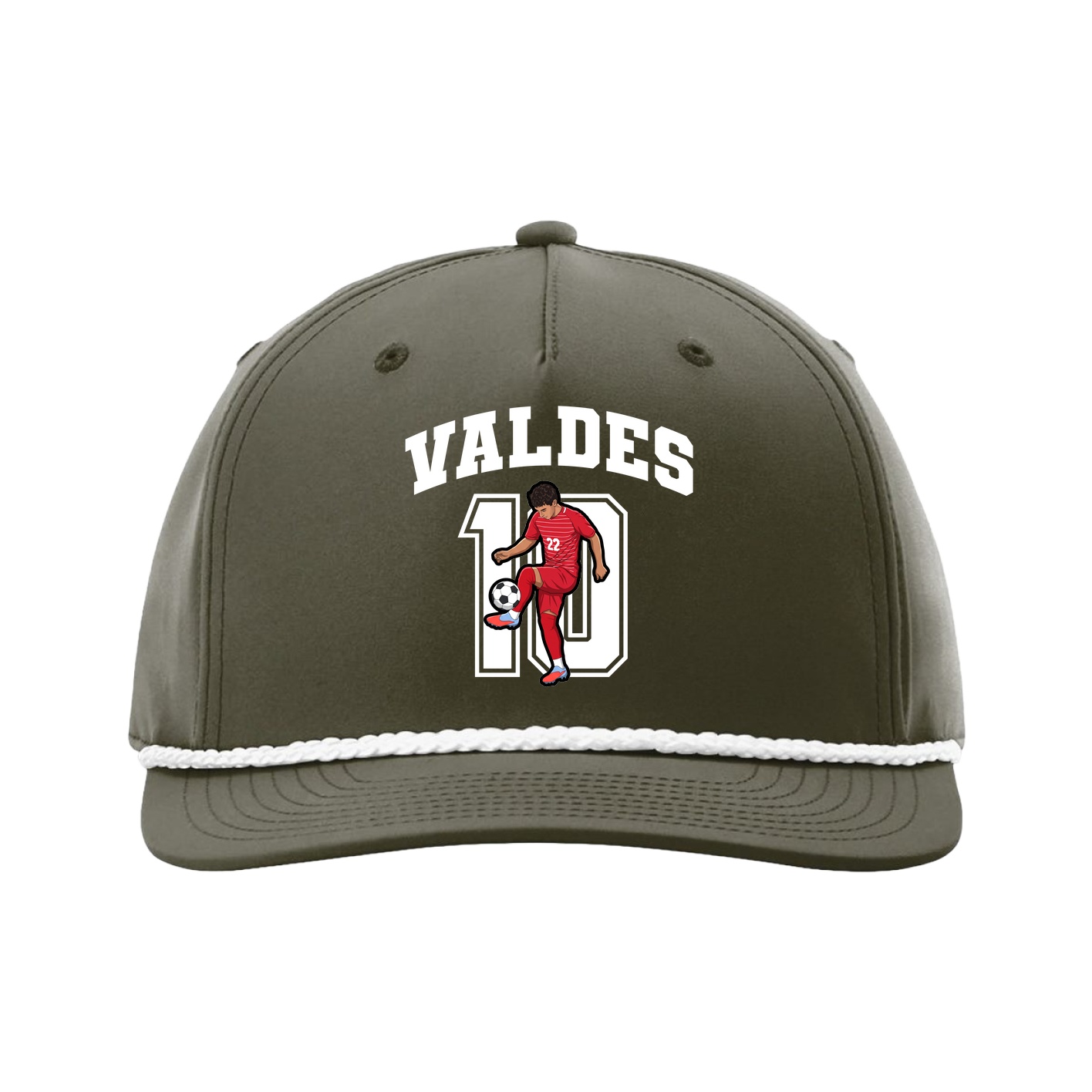 Five-Panel Classic Rope Cap — Number in Green