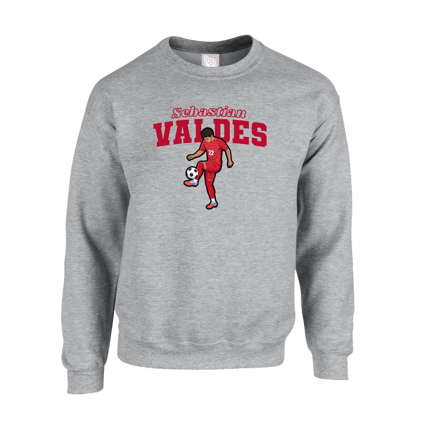 Fleece Crew — Name Arch in Grey
