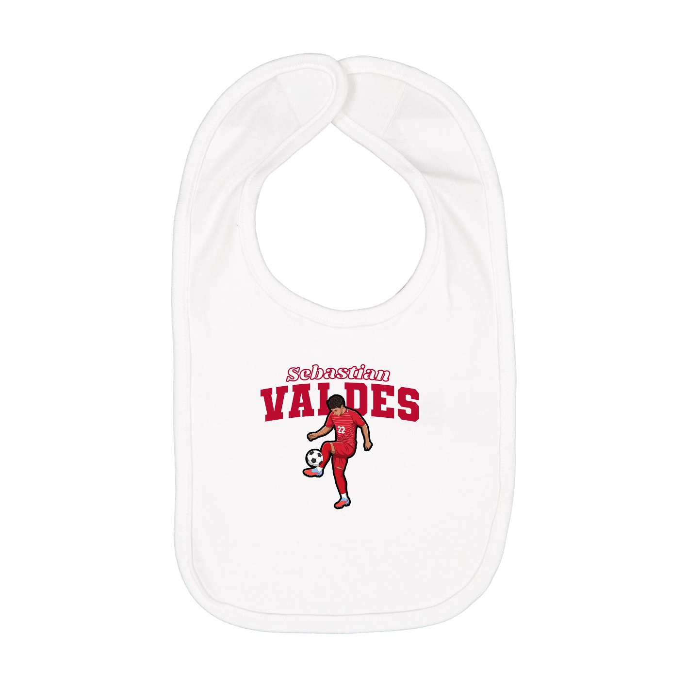 Infant Bib — Name Arch in White