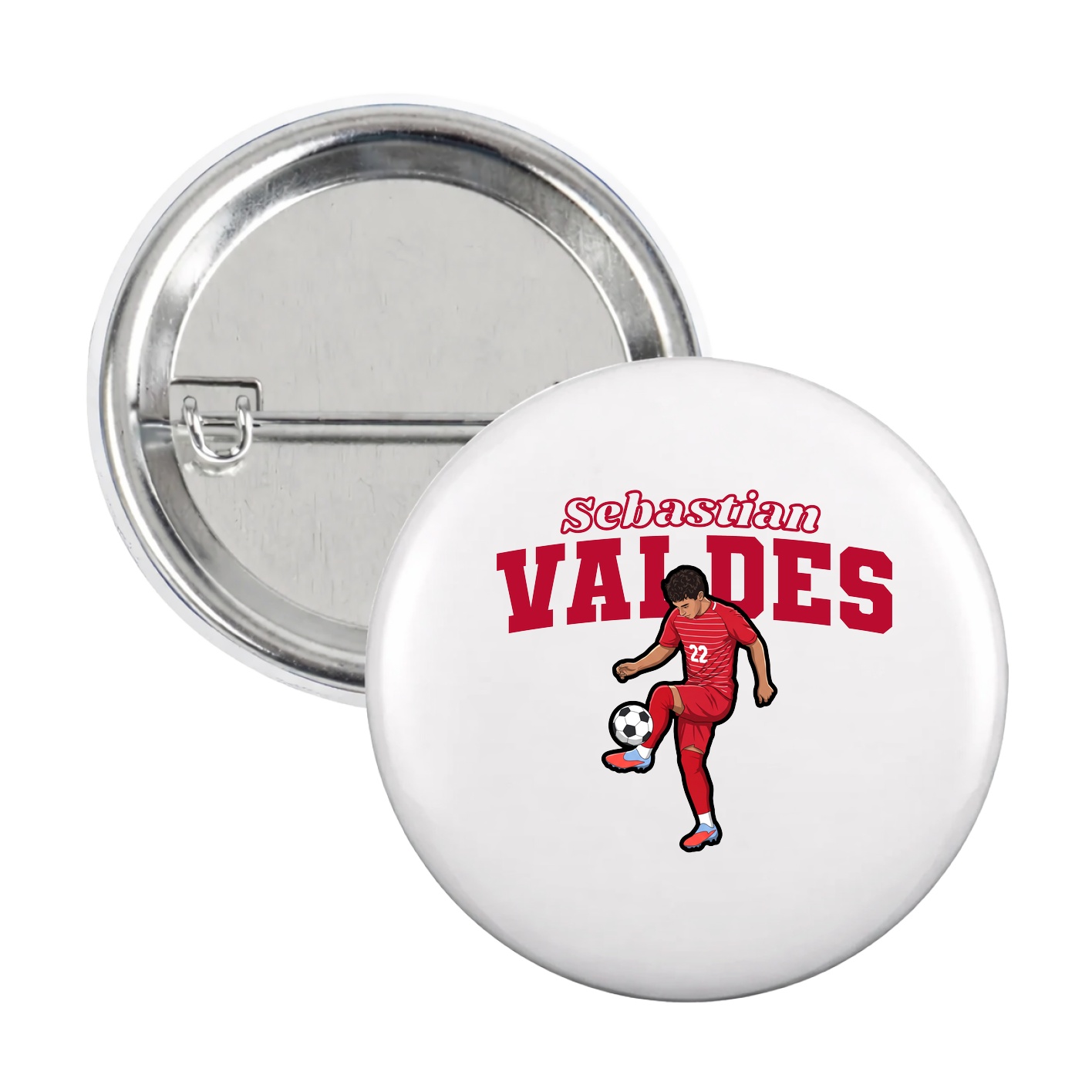 Game Day Button — Name Arch in White