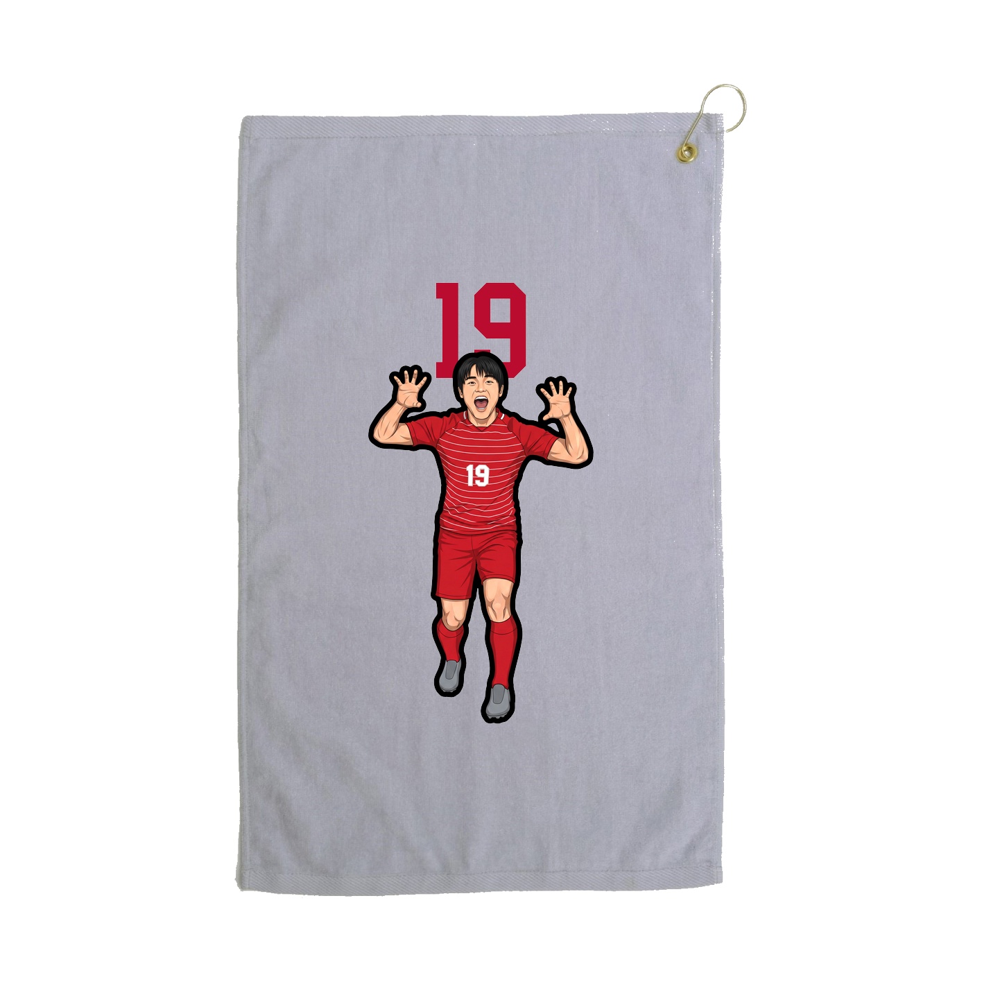 Golf Towel — Number Top in Grey