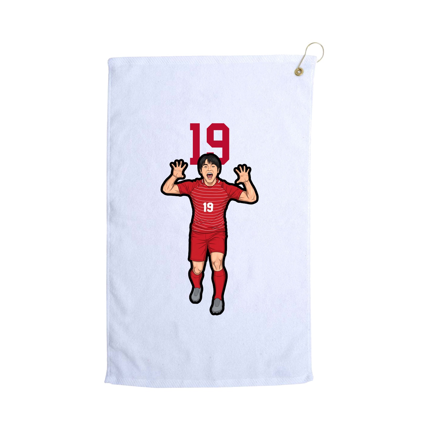 Golf Towel — Number Top in White